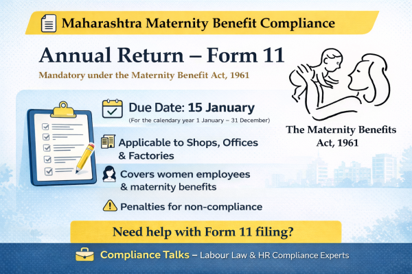 Maharashtra Maternity Benefit Return – Form 11: Due Date, Applicability ...